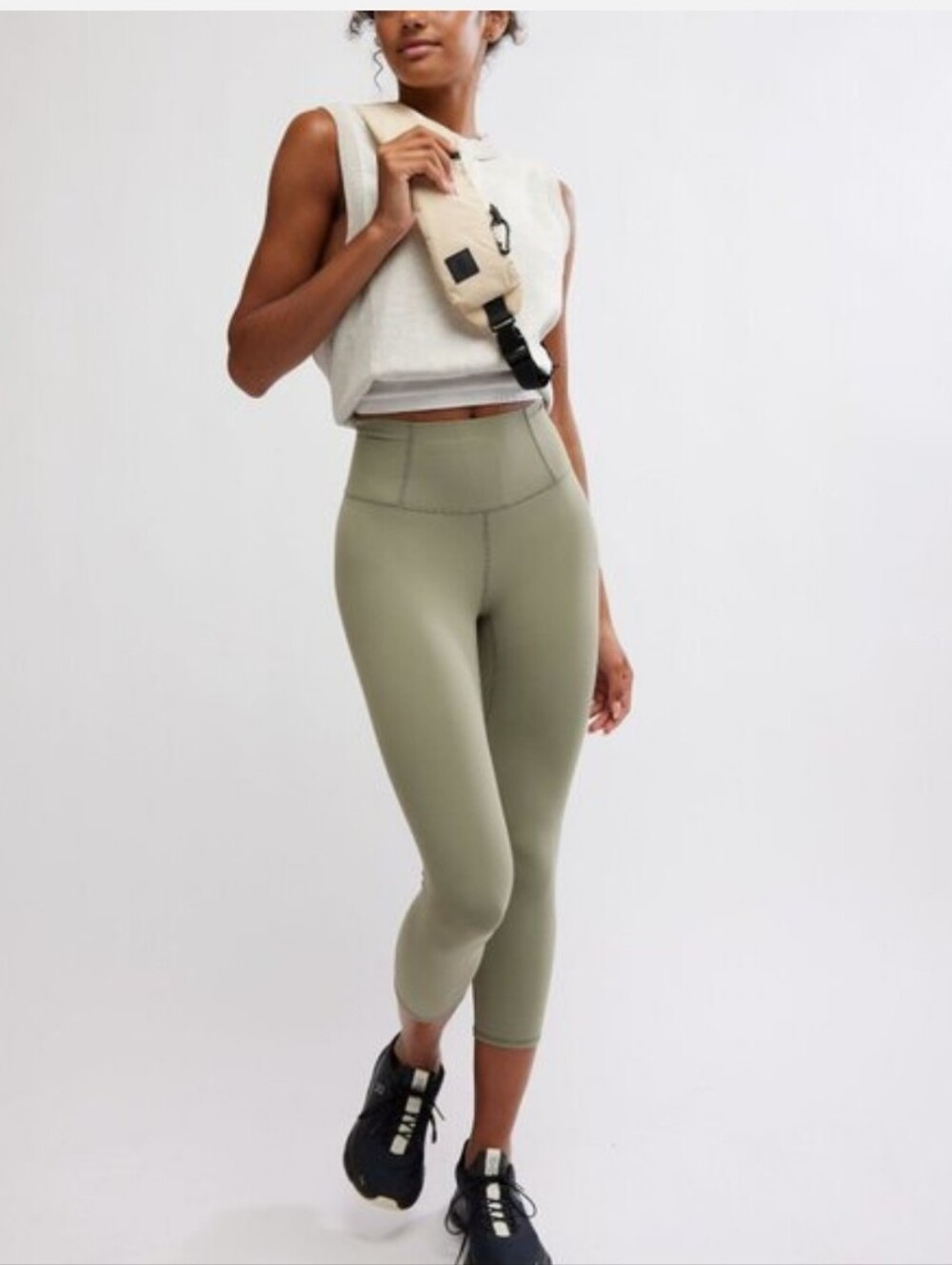 FP Movement by Free People Never Better Sage Stone Capri Leggings - Picture 4 of 10